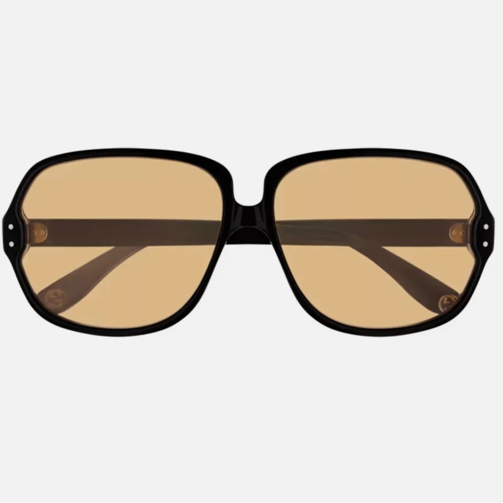 Gucci Women's Sunglasses GG0778S 006 Black/Yellow Lens Oversized 63mm - Picture 2 of 9